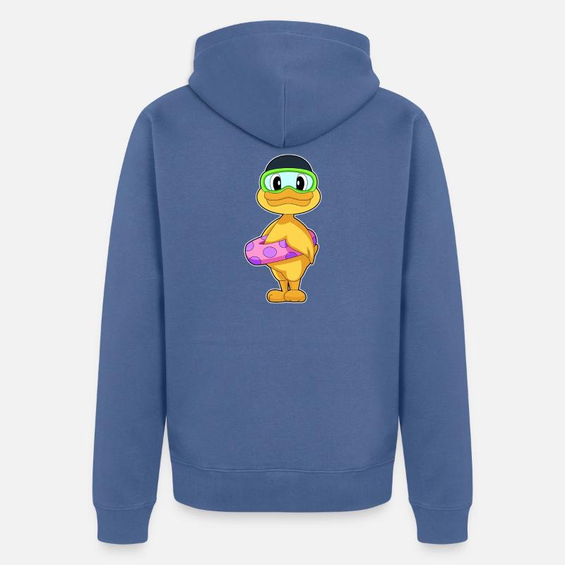 Natation de canards Ring Été - Veste à capuche bio Premium Unisexe - bleu pigeon