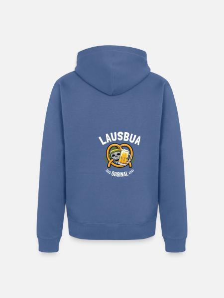 Lausbua Lederhosen - Unisex Premium Bio Zip Hoodie - Taubenblau