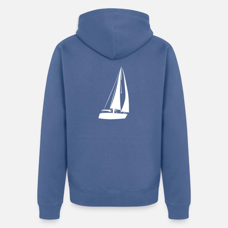 Voilier - Veste à capuche bio Premium Unisexe - bleu pigeon