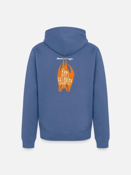 Fröhliche Halloween Fledermaus-Silhouette - Unisex Premium Bio Zip Hoodie - Taubenblau