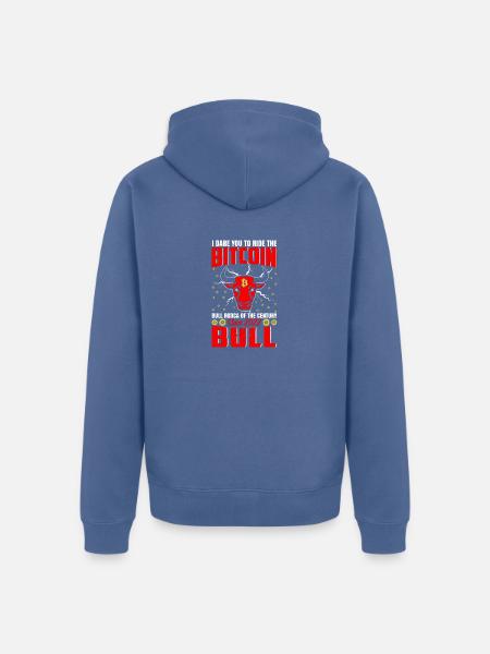 Bitcoin Stier - Unisex Premium Bio Zip Hoodie - Taubenblau