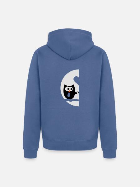 eulen paar rechts valentinstag - Unisex Premium Bio Zip Hoodie - Taubenblau