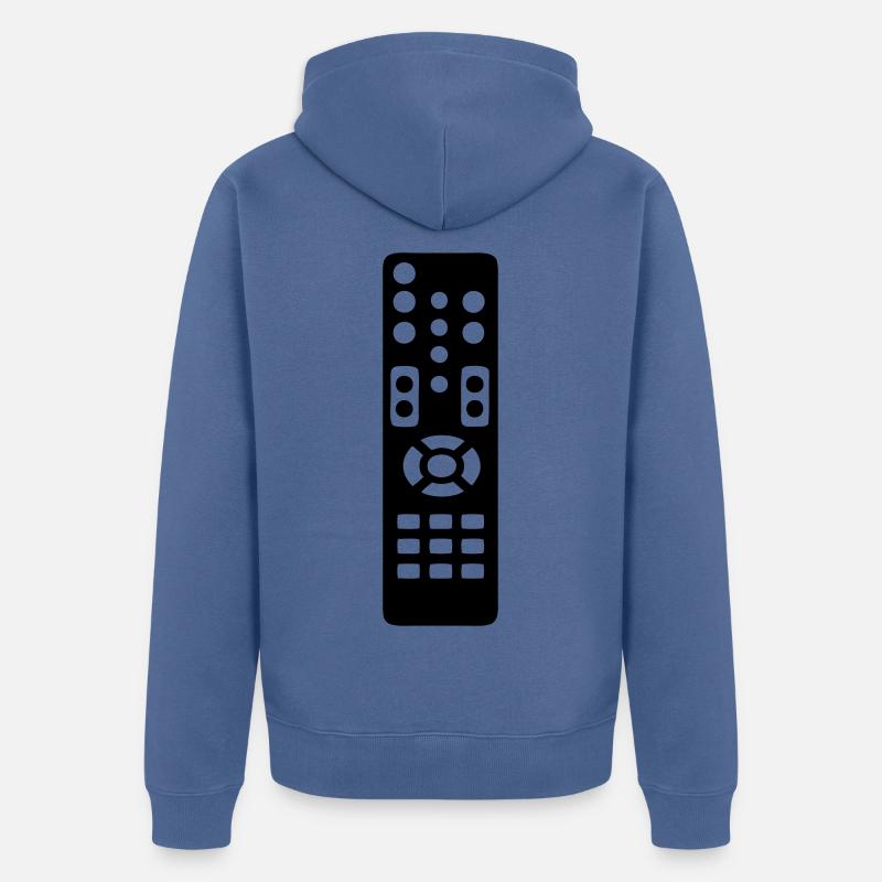 telecommande 0 - Veste à capuche bio Premium Unisexe - bleu pigeon