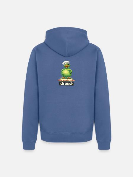 Frueher_leichter - Unisex Premium Bio Zip Hoodie - Taubenblau