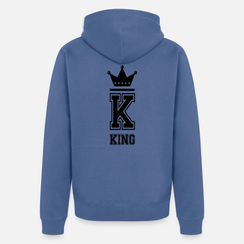 Roi couronne majesté - Veste à capuche bio Premium Unisexe - bleu pigeon
