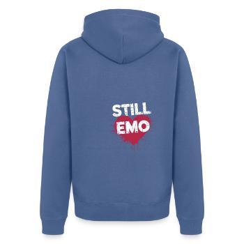 Still Emo! Emo Goth Alternative - Unisex Premium Organic Zip Hoodie - stone blue - Back - Nico (187cm)