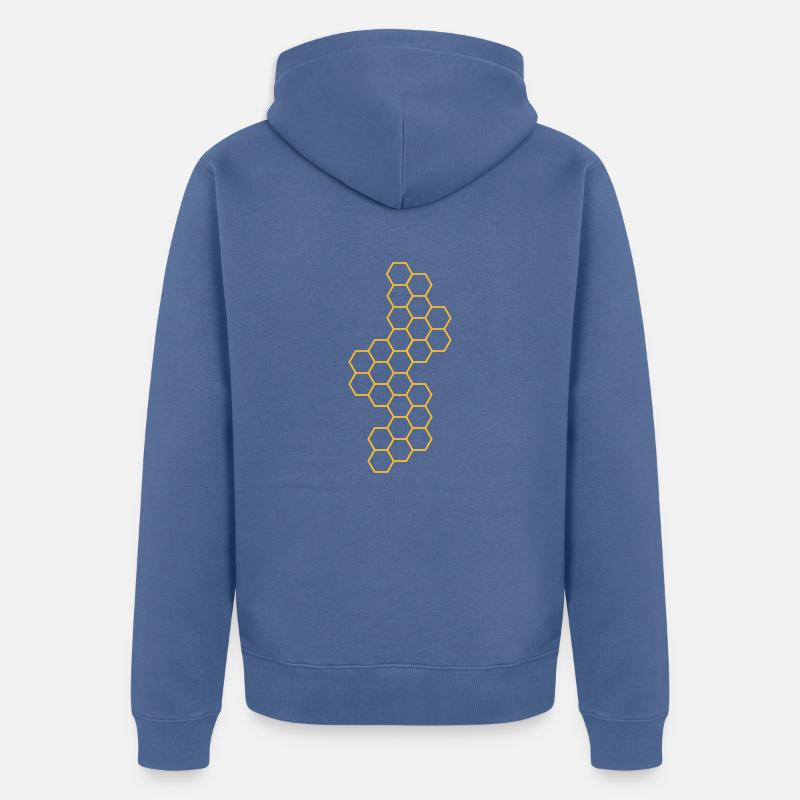 kontur version honig waben muster - Unisex Premium Bio Zip Hoodie - Taubenblau