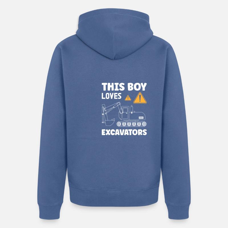 Baggerfahrer Bagger Schule - Unisex Premium Bio Zip Hoodie - Taubenblau