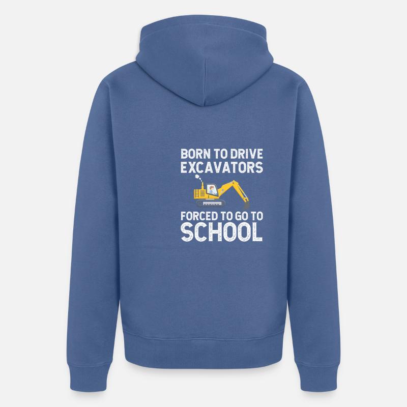 Baggerfahrer Bagger Schule - Unisex Premium Bio Zip Hoodie - Taubenblau