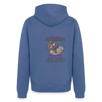 Geologie Professor Geologe Geologie Student - Unisex Premium Bio Zip Hoodie - Taubenblau - Hinten - Nico (187cm)
