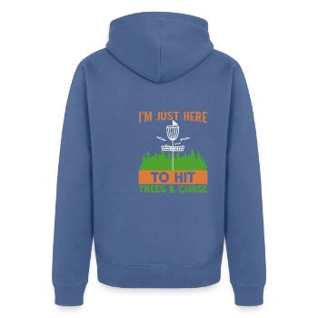 Disc Golf Player Frisbee Player - Veste à capuche bio Premium Unisexe - bleu pigeon - Dos - Nico (187cm)
