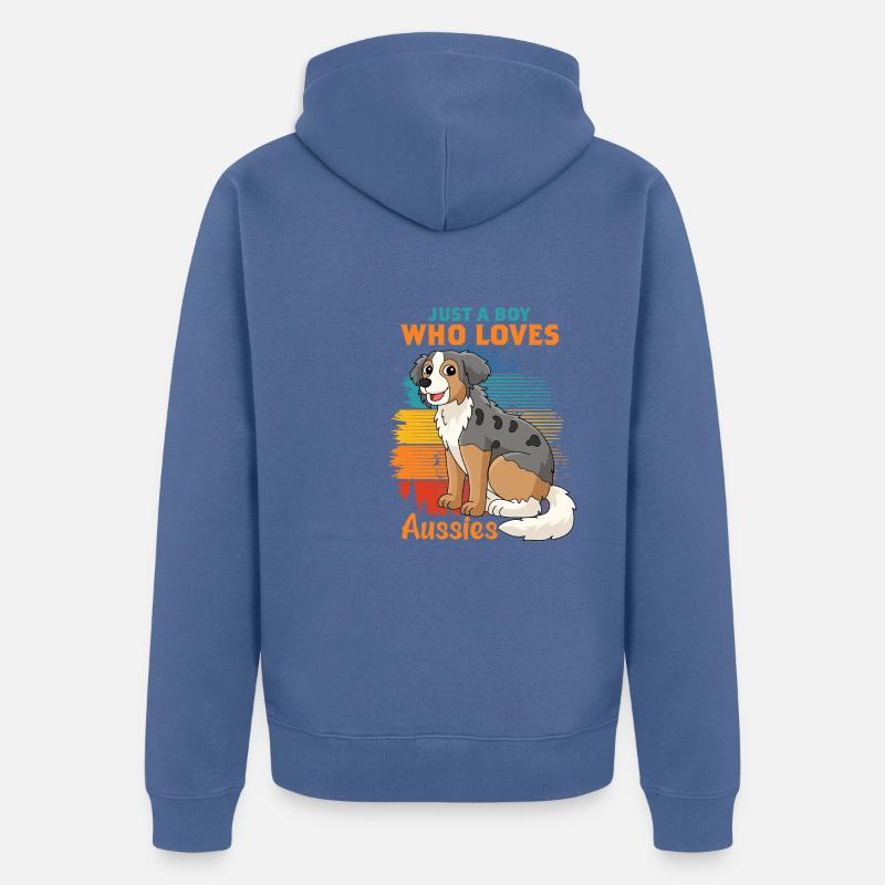 Australischer Schäferhund - Unisex Premium Bio Zip Hoodie - Taubenblau