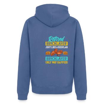 Mason Mason Mas - Unisex Premium Organic Zip Hoodie - stone blue - Back - Nico (187cm)