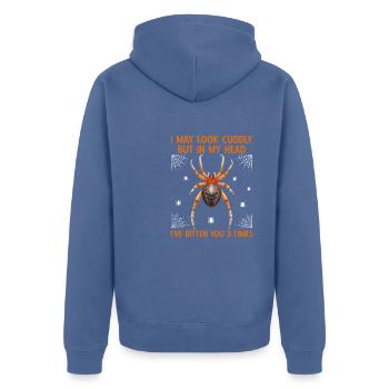 Vogelspinne Spinnen Spinnensammler Haustier - Unisex Premium Bio Zip Hoodie - Taubenblau - Hinten - Nico (187cm)