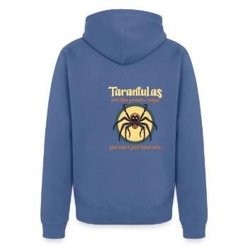 Vogelspinne - Unisex Premium Bio Zip Hoodie - Taubenblau - Hinten - Nico (187cm)