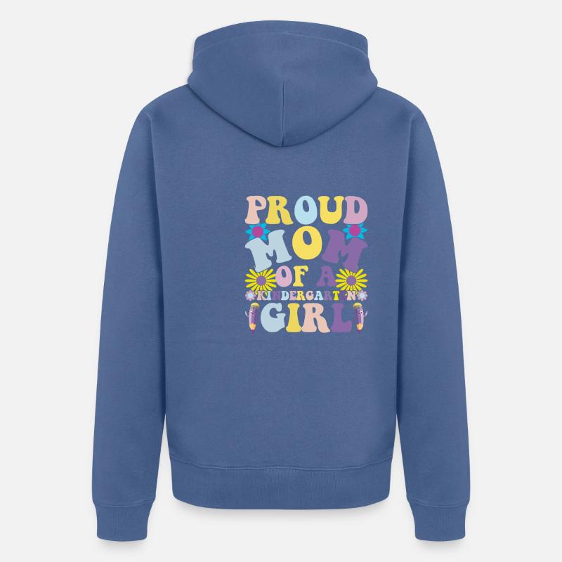 Stolze Mutter eines Kindergartenmädchens! Tochter - Unisex Premium Bio Zip Hoodie - Taubenblau