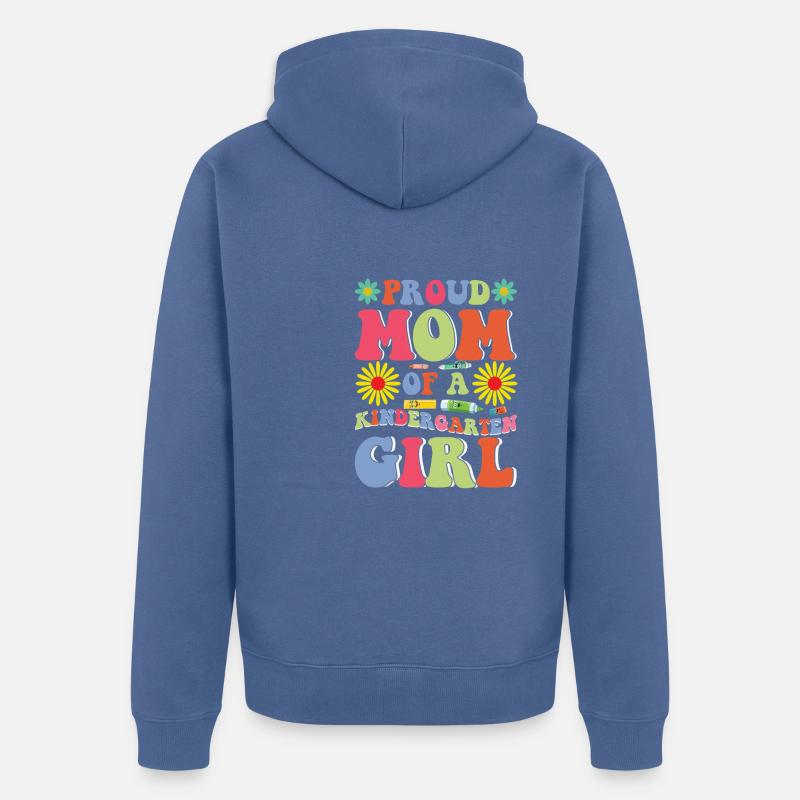 Stolze Mutter eines Kindergartenmädchens! Tochter - Unisex Premium Bio Zip Hoodie - Taubenblau