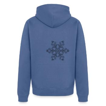 Mandala flocon de neige - Veste à capuche bio Premium Unisexe - bleu pigeon - Dos - Nico (187cm)