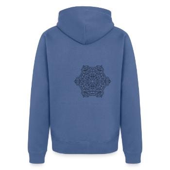 Mandala flocon de neige - Veste à capuche bio Premium Unisexe - bleu pigeon - Dos - Nico (187cm)