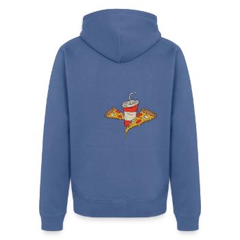 Pizza avec boisson - Veste à capuche bio Premium Unisexe - bleu pigeon - Dos - Nico (187cm)