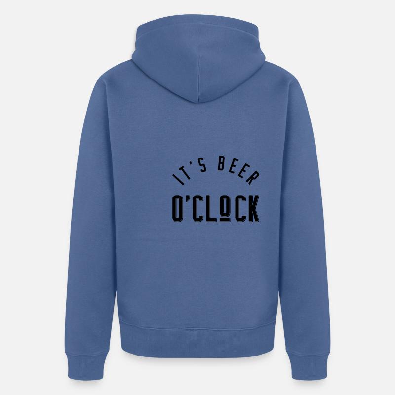 C’est l’heure de la bière - Veste à capuche bio Premium Unisexe - bleu pigeon