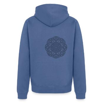 Vintage Mandala - Unisex Premium Bio Zip Hoodie - Taubenblau - Hinten - Nico (187cm)