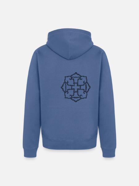 Mosaik Mandala - Unisex Premium Bio Zip Hoodie - Taubenblau