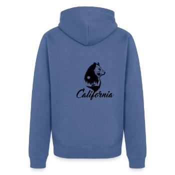 California Nature Bear - Unisex Premium Organic Zip Hoodie - stone blue - Back - Nico (187cm)
