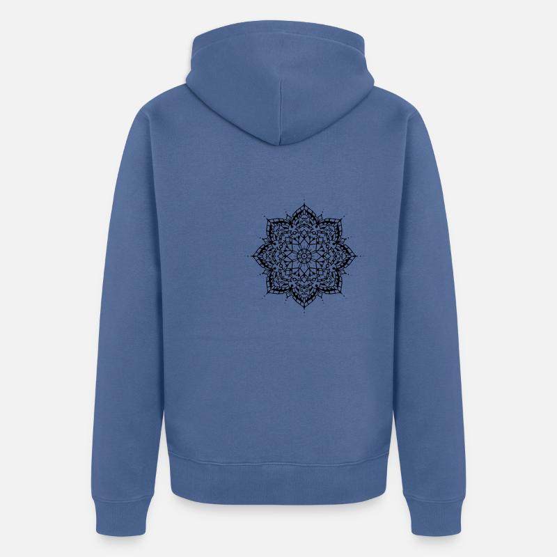 Fleur Mandala - Veste à capuche bio Premium Unisexe - bleu pigeon