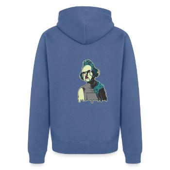 Robot - Veste à capuche bio Premium Unisexe - bleu pigeon - Dos - Nico (187cm)