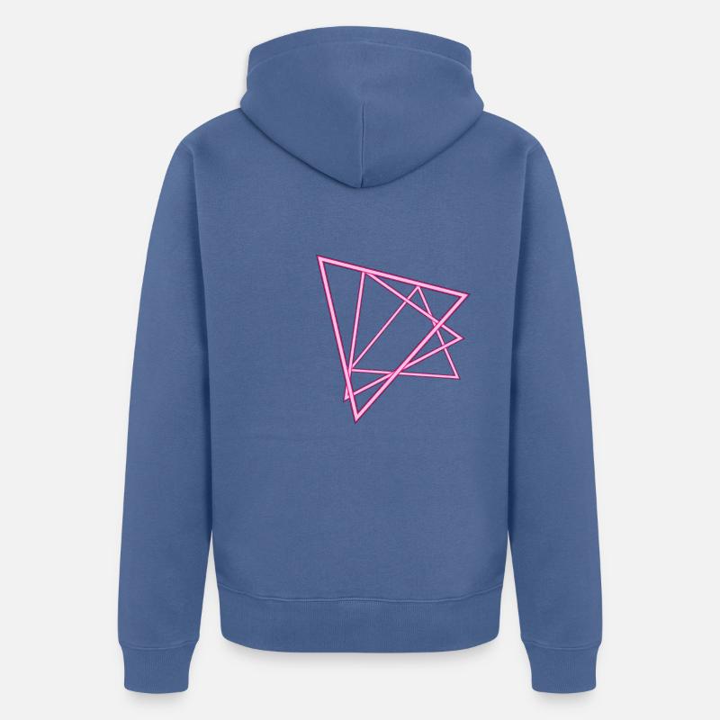 Triangles au néon - Veste à capuche bio Premium Unisexe - bleu pigeon