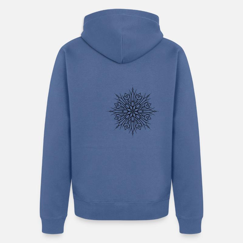 Fleurs Mandala - Veste à capuche bio Premium Unisexe - bleu pigeon