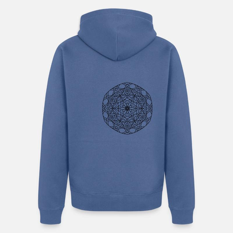 Fleurs Mandala - Veste à capuche bio Premium Unisexe - bleu pigeon