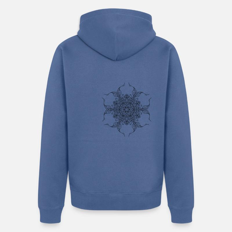 Fleurs Mandala - Veste à capuche bio Premium Unisexe - bleu pigeon