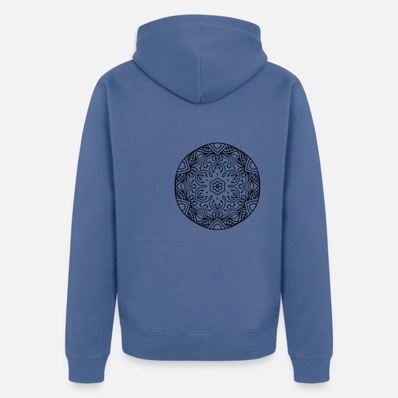 Fleurs Mandala - Veste à capuche bio Premium Unisexe - bleu pigeon