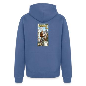 Steinbock - Gipfelziele in kleinen Etappen planen - Unisex Premium Bio Zip Hoodie - Taubenblau - Hinten - Nico (187cm)