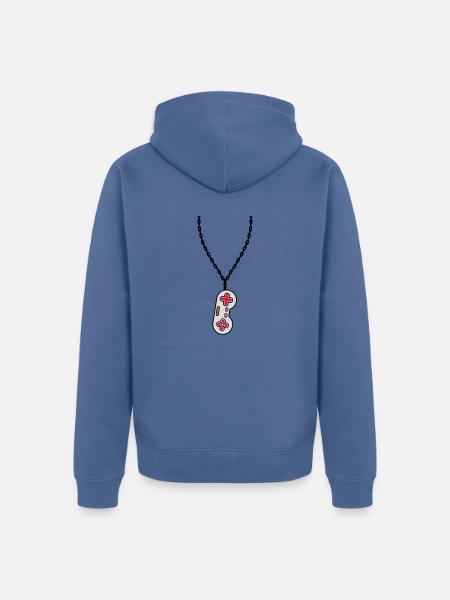 Necklace Jewelry Old Controller - Unisex Premium Organic Zip Hoodie - stone blue