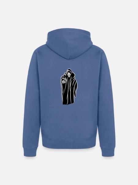 Der Tod kapuze böse - Unisex Premium Bio Zip Hoodie - Taubenblau
