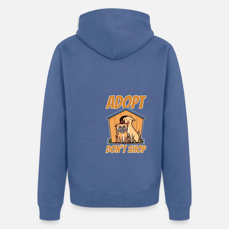 Adoptez ne magasinez pas - Veste à capuche bio Premium Unisexe - bleu pigeon
