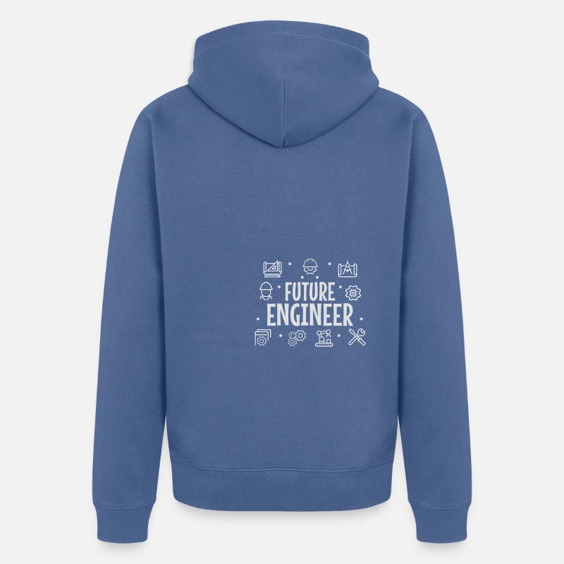 Future Engineer - Unisex Premium Bio Zip Hoodie - Taubenblau