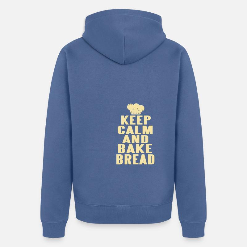 Keep calm and bake bread - Unisex Premium Bio Zip Hoodie - Taubenblau
