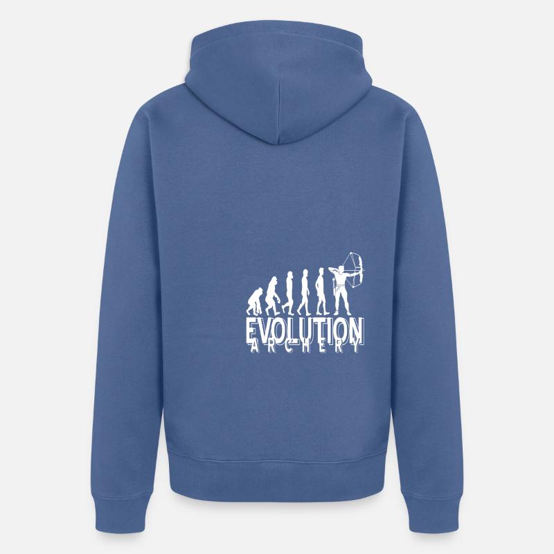 Archer de l’évolution - Veste à capuche bio Premium Unisexe - bleu pigeon
