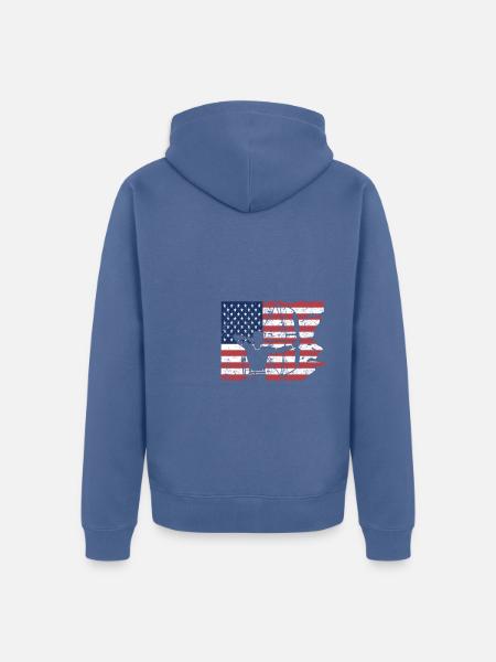 USA Bogenschießen sport - Unisex Premium Bio Zip Hoodie - Taubenblau