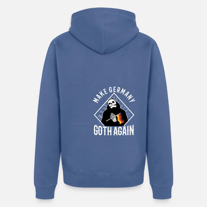 Make Germany goth again - Unisex Premium Bio Zip Hoodie - Taubenblau