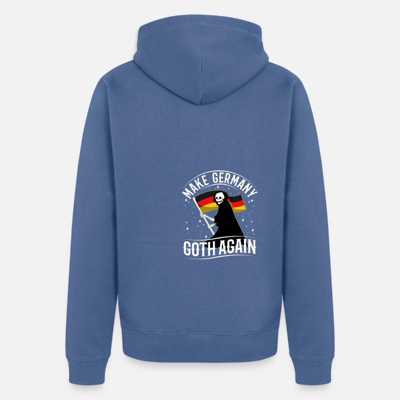 Make Germany goth again - Unisex Premium Bio Zip Hoodie - Taubenblau