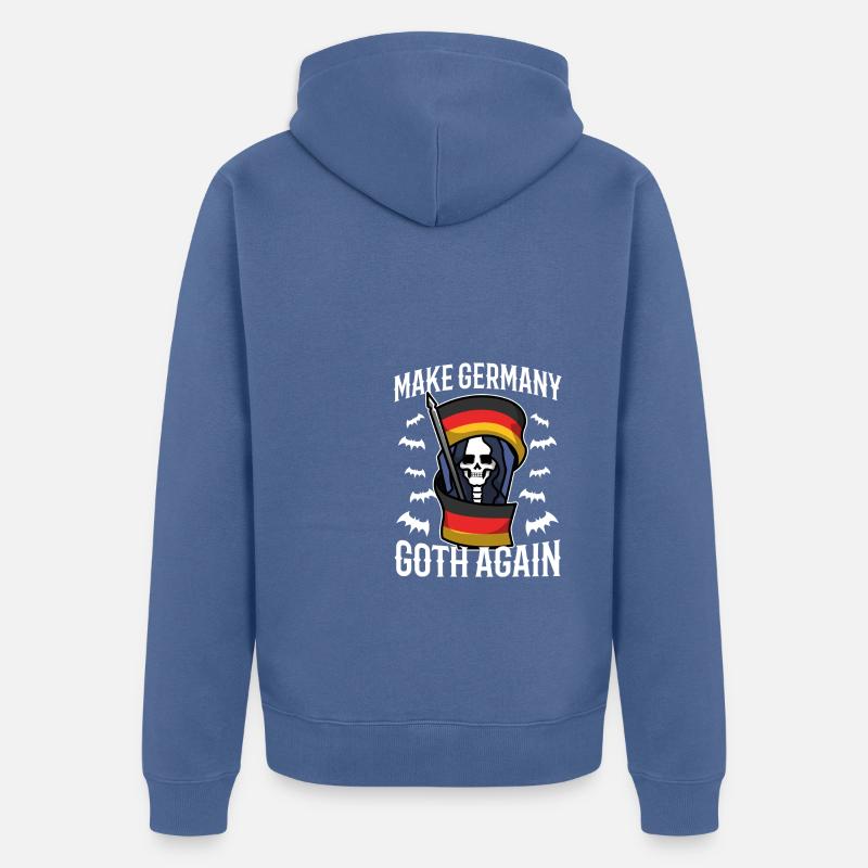 Make Germany goth again - Unisex Premium Bio Zip Hoodie - Taubenblau