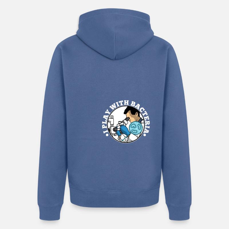 Je joue avec les bactéries - Veste à capuche bio Premium Unisexe - bleu pigeon