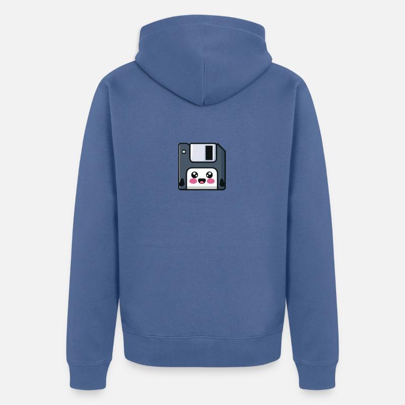 Diskette! Nostalgische Technik! - Unisex Premium Bio Zip Hoodie - Taubenblau