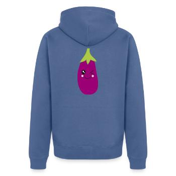 Geburt Baby Geburt 2026 Geschenk  - Unisex Premium Bio Zip Hoodie - Taubenblau - Hinten - Nico (187cm)