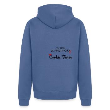 Testeur officiel de biscuits - Veste à capuche bio Premium Unisexe - bleu pigeon - Dos - Nico (187cm)